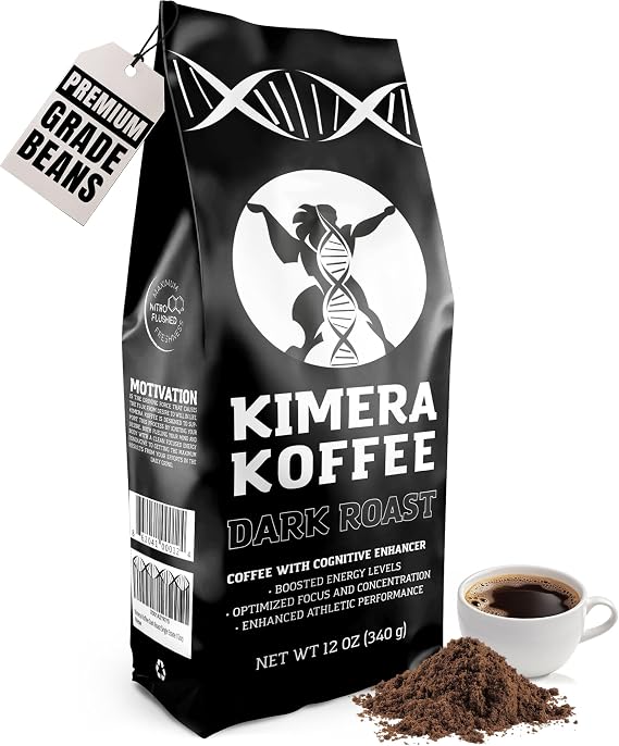 Kimera Koffee Dark Roast Brazilian Bold Ground Coffee 12oz, Arabica Coffee