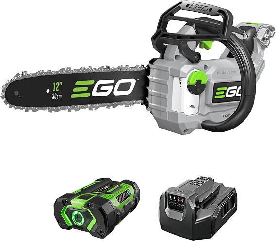 EGO POWER+ Chain Saw, 12" Battery Powered Chainsaw, Electric Cordless, Includes 56V 2.5Ah Battery and Charger - CS1201