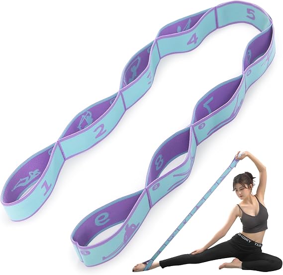 Yoga Stretching Strap for Dance Pilates Gymnastics, Elastic Flexible Training Tool for Women Men