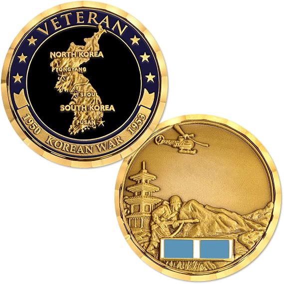 Korea War Veteran Engravable Challenge Coin