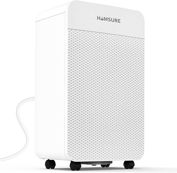 HUMSURE 4500 Sq. Ft Max 80 Pints Dehumidifier for Basement and Home, Bathroom, Bedroom, Equipped With Drainage Hose, Automatic Defrosting, 24-Hour Timer Function