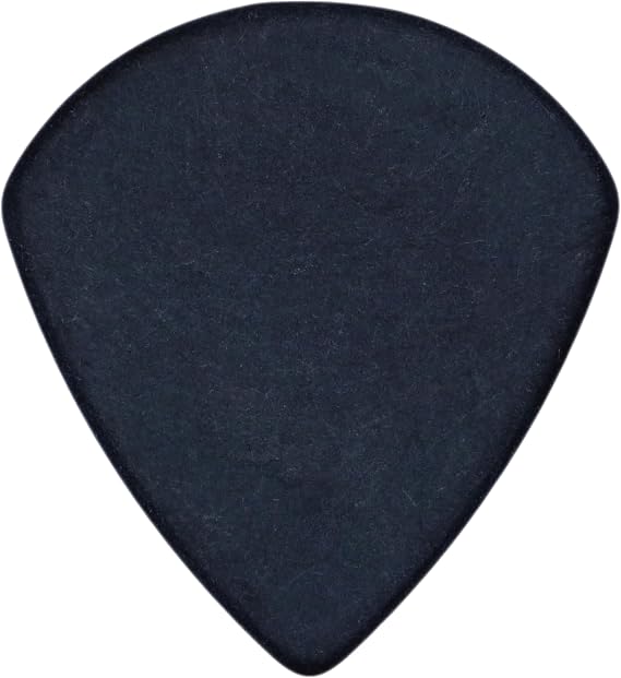 Delrin Black Guitar Or Bass Pick - 1.0 mm Heavy Gauge - Jazz XL Shape - 6 Pack