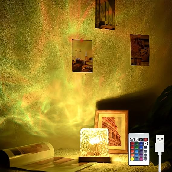 YXQUA Ocean Wave Projector, 16 Colors Northern Lights, Plug-in