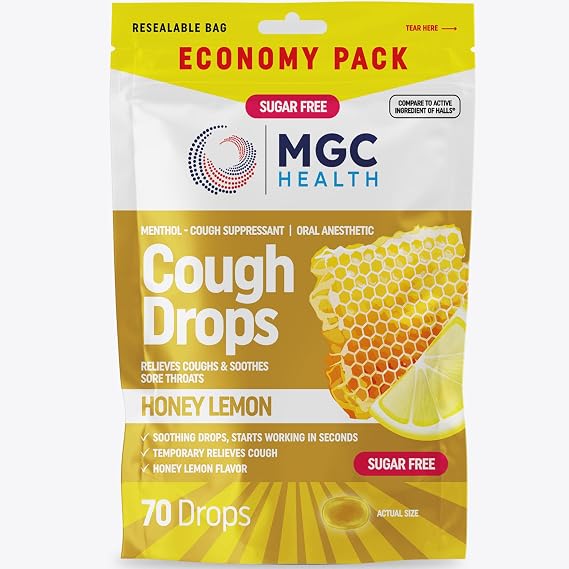 Cough Drops (70 Count, Honey Lemon Sugar Free)