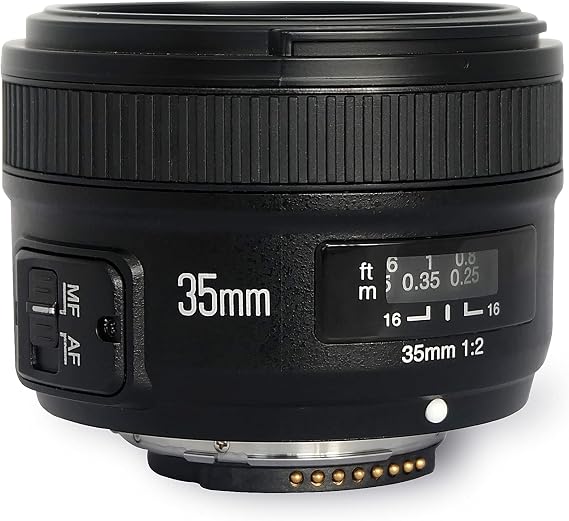 YONGNUO YN35MM F2 Auto Focus Lens Wide Angle Fixed Prime Lens Compatible with Nikon DSLR Cameras