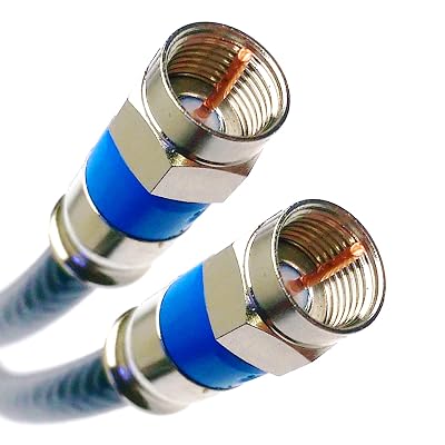 PHAT SATELLITE 5ft Solid Copper Siamese Dual RG6 COAXIAL 3Ghz UL CM CL2 Rate in-Wall Installation 75 Ohm Directv Dish Satellite Internet Cable HD Antenna Belden Purple Compression CONNECTORS INTL