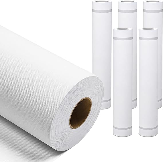 44" x 60ft Premium Cotton Matte Canvas Roll, 420gsm 6-Pack, Waterproof Quick-Dry Inkjet Canvas for Epson, Canon, HP Bulk Giclee Canvas for High-Volume Printing