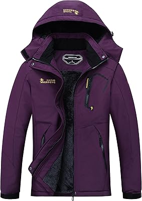 MOERDENG Womens Waterproof Ski Jacket Warm Winter Snow Coat Mountain Windbreaker Hooded Raincoat Jacket