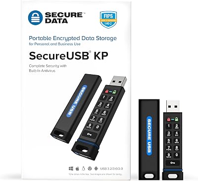 SecureData 64GB SecureUSB KP Encrypted FlashDrive with KeyPad Pin Authentication