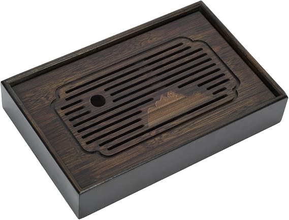 Bamboo Tea Tray, 11 Inch Chinese Tea Tray with Water Storage Box Tea Table Kung Fu Tea Ceremony Serving Set Tea Serving Tray