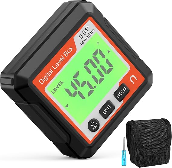 Digital Level Angle Gauge Meter Magnetic Electronic Level Angle Finder Tool Protractor Inclinometer Woodworking Tools with Magnet for Construction, Woodworking and Machinery(Black+white) (red)
