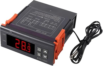 STC-1000 10A DC 24V Digital LED Temperature Controller Cooling Heating Centigrade Thermostat 2 Relays LED Output with NTC Sensor Probe 1pcs