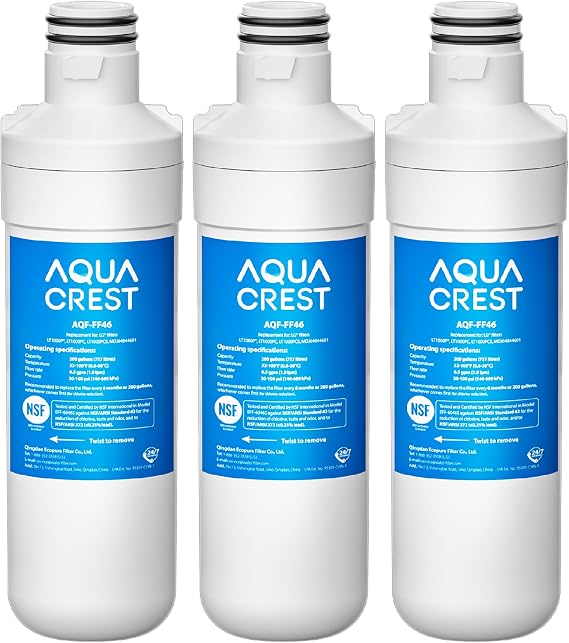 AQUA CREST LT1000PC ADQ747935 MDJ64844601 Refrigerator Water Filter, 3 Pack