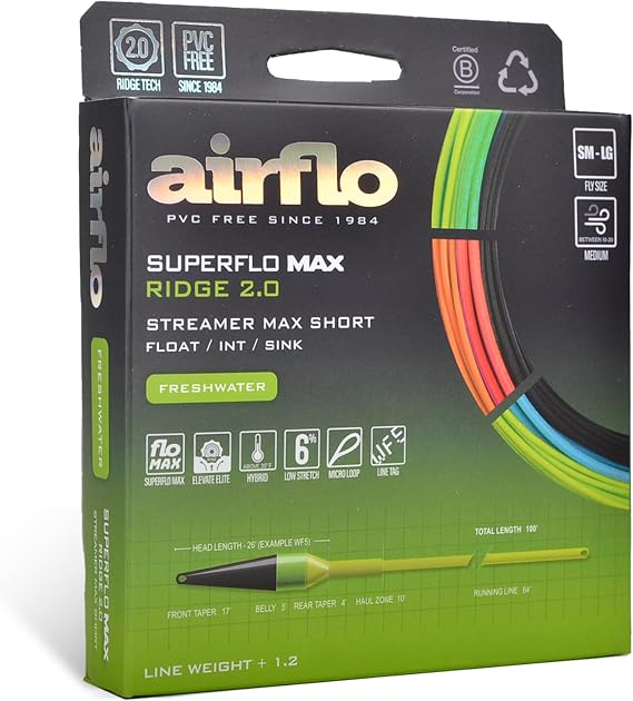 Airflo Superflo Max Ridge 2.0 - Streamer Max Short - F/I/Sink3 - WF8