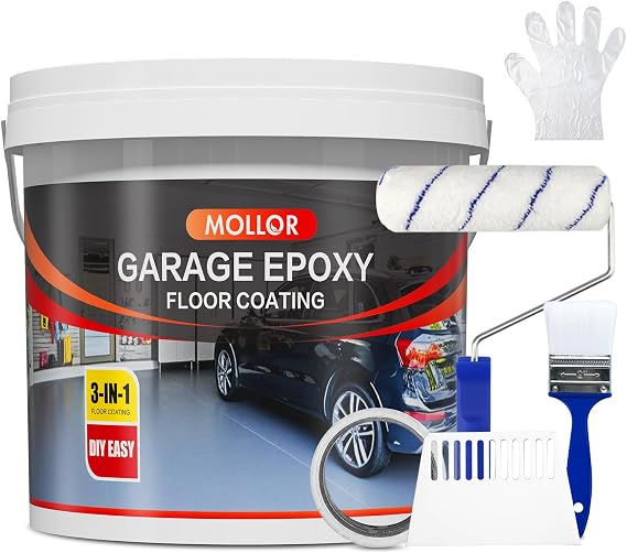 3in1 Epoxy Floor Coating, Dark Gray, 106 oz Concrete Floor Paint