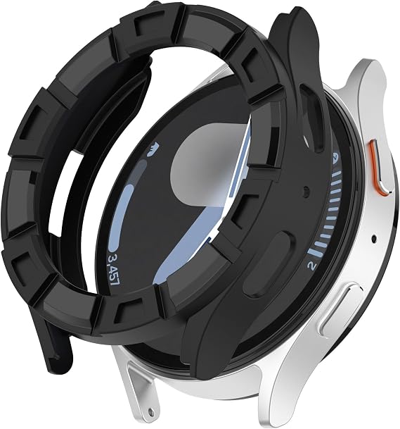 Protective Case for Samsung Watch 7, TPU Bumper Cover Compatible with Galaxy Watch 7 40mm and 44mm (Black, 40MM)