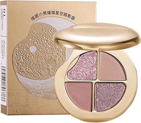 Makeup Eyeshadow Palette - 4-in-1 Eye Cheek Palette,Cosmetic Long-Lasting Blush Highlighter for Skin Mature Face Women Teens Older, Travel