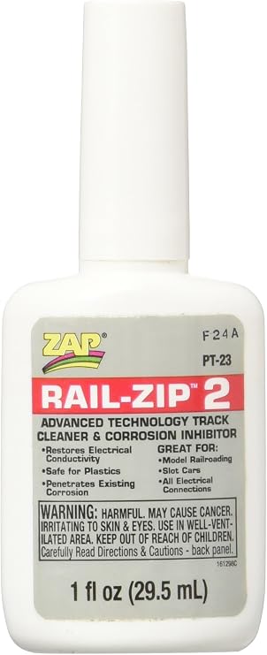 Pacer Technology (Zap) Rail-Zip 2 Track Cleaner and Corrosion Inhibitors, 1 oz