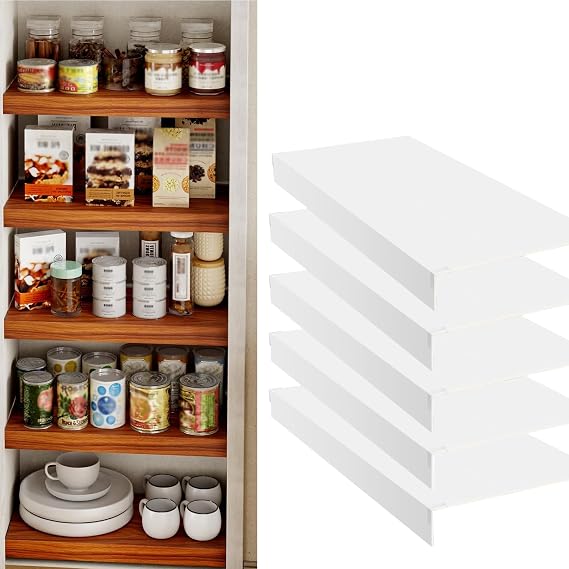 5 PCS Wire Shelf Covers for Pantry, Waterproof PVC Moisture-Resistant & Removable Pantry Shelves Cover for Kitchen Closet Bathroom Office Shelving (White 23 * 20 * 3 in)
