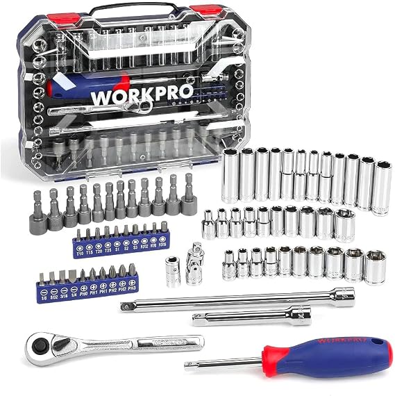WORKPRO WP202522 1/4'’ Metrik/İnç 70 Parça Cr-V Profesyonel Lokma Takımı