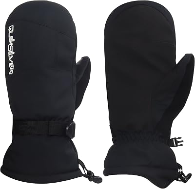 Quiksilver Boys Mission Mittens - Waterproof & Insulated, Adjustable Cuff, Nose & Goggles Wipe