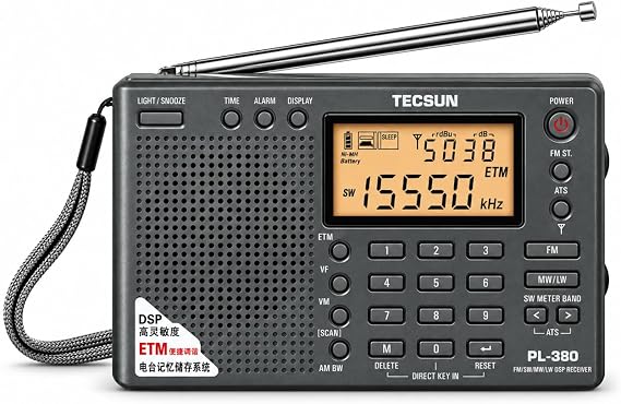 TECSUN PL-380 DSP FM Stereo. MW. SW. LW. World Band PLL Radio Receiver, LCD Display, ETM Function Added