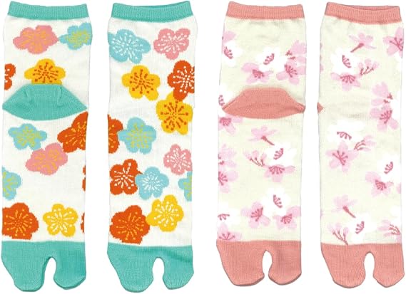 Japanese Tabi (Set of 2 Pairs) Split Toe Socks Colorful