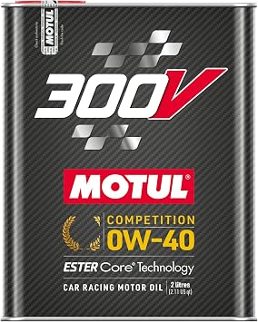 Motul 110857 | Motul 300V Competition ESTER Core Technology Car Racing Motor Oil | High Performance Synthetic Engine Oil | Viscosity 0W-40, SAE J 300 | 2 Litres