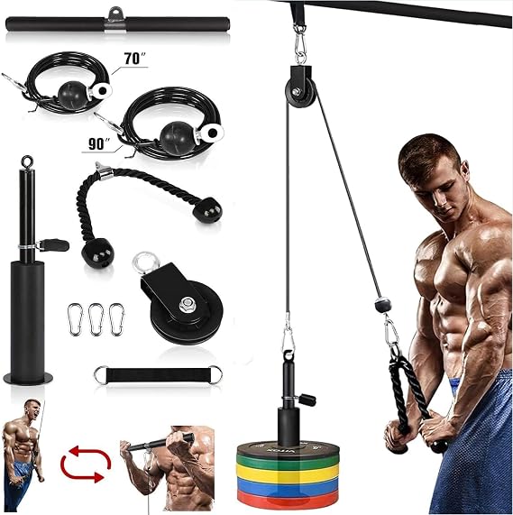 Pulley System for Home Gym, LAT Pulldown Dual Pulley System,Biceps Triceps