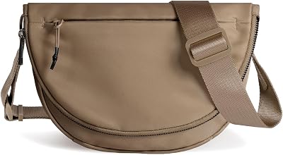 Crescent Bag for Women and Men, Fashion Medium Nylon Folding Crescent Moon Bag Single Shoulder Bag with Adjustable Strap