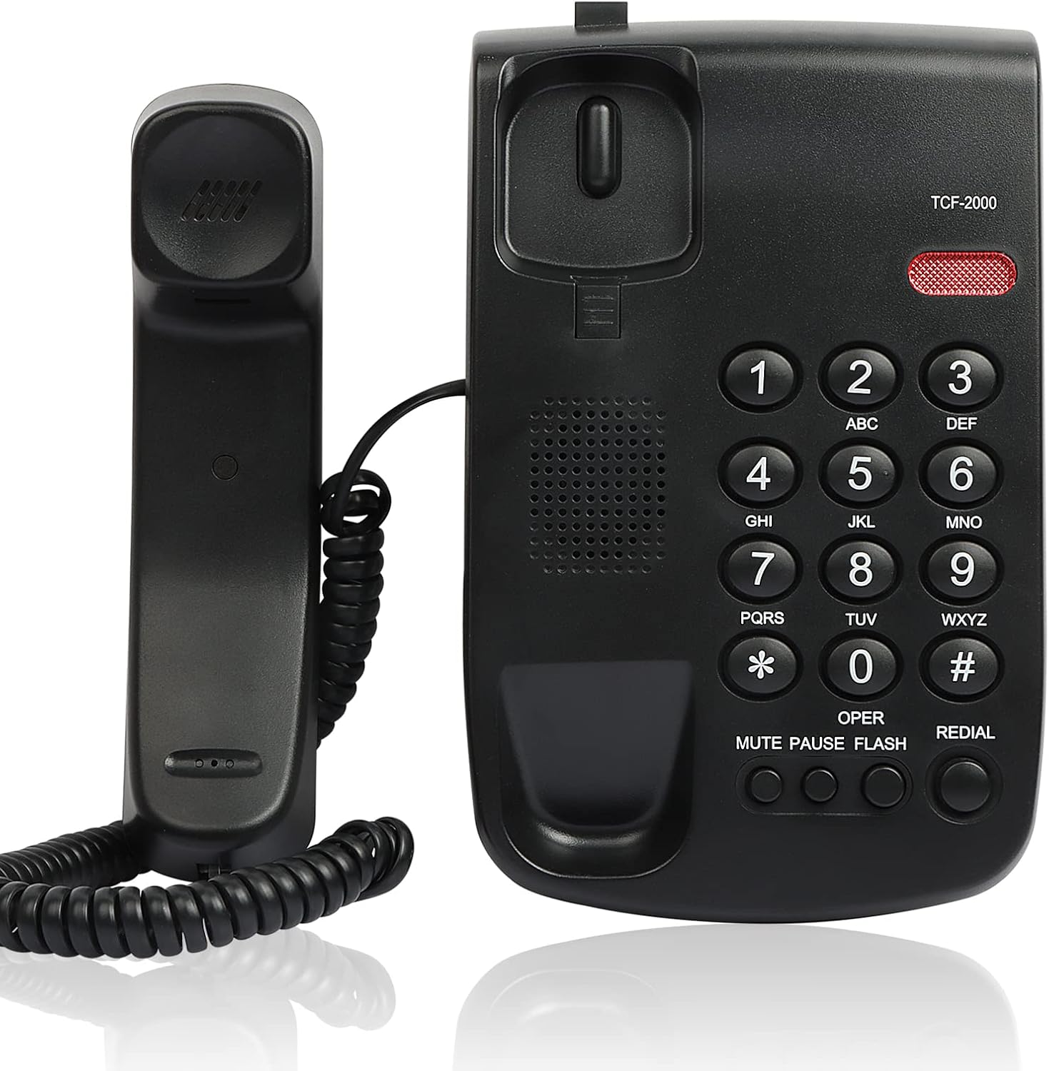 Corded Telephone for Home, Uvital Landline with PT Mode, Mute, Pause, Flash, Redial, Ringer Hi & Low, Mechanical Lock, Call Light Indication