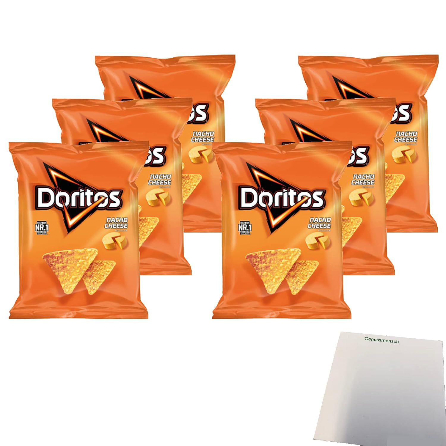 Doritos Nacho Cheese Pack of 6 (6 x 110 g Pack) + usy Block