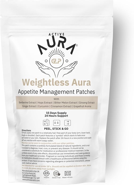 Weightless Aura Berberine Patches – Healthy Shape Support | Powered by Matrix Patchtech | Natural Botanical Blend | Vegetarian & Gluten-Free | UK Manufactured | (15) Patches