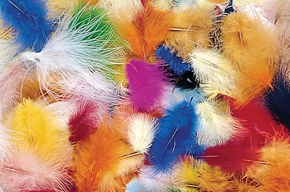 Creativity Street Marabou Feathers, Assorted Colors, 1/2 Ounce Bag, Pack of 150