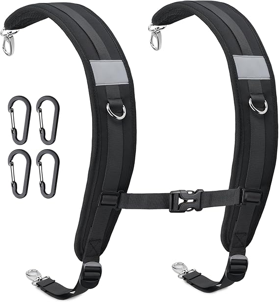 Backpack Straps, Backpack Shoulder Strap for Bags Strap Replacement Padded Bag Strap Adjustable Back Pack Attachment with Metal/Plastic Clips for Backpack Sprayer/Dry Bag