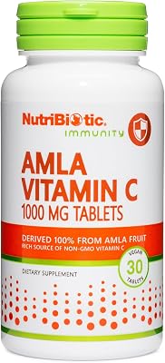 NutriBiotic Amla Vitamin C, 30 Tabs | Rich Source of Non-GMO, Natural Vitamin C for Antioxidant & Collagen Support | 100% from Indian Gooseberry | Vegan & Gluten Free
