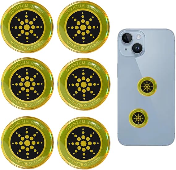 6 Pcs gold Emf Blocker For Cell Phone,Radiation Blocker For Cell Phone,Emf Stickers For Cell Phone,A Practical Gift For Tech Lovers For Smart Phones/Tablets/Laptops Electronic Devices Blockers