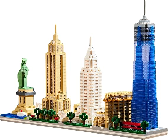 JXRLMB New York Iconic Architecture Skyline Micro Building Blocks Challenging Construction Set for Adults and Teens 14+ 3452 Pieces, Perfect Home and Office Decoration, Gift for Friends