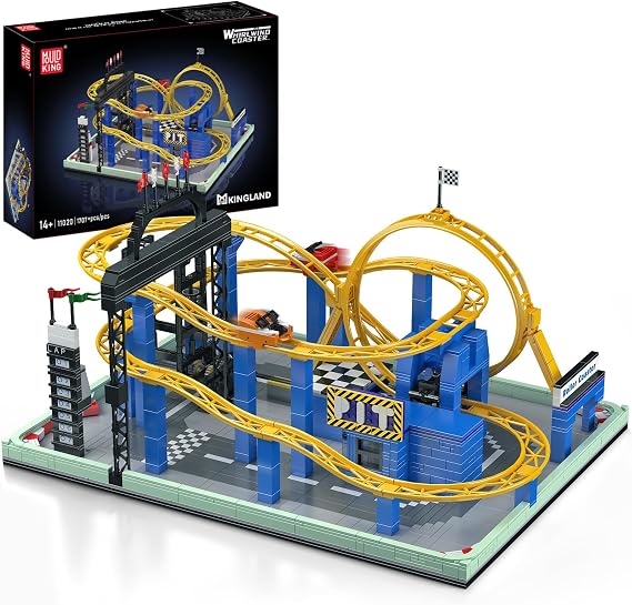 Mould King Roller Coaster Building Set, Large Amusement Park Coaster Model Kit with Motors, Whirlwind Coaster Creative Gift for Adults, STEM Toy Kit for Teens(1707 PCS)