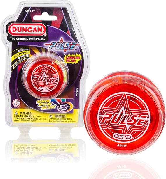 Duncan Toys Pulse LED Light-Up Yo-Yo, Intermediate Yo-Yo, Clear/Red