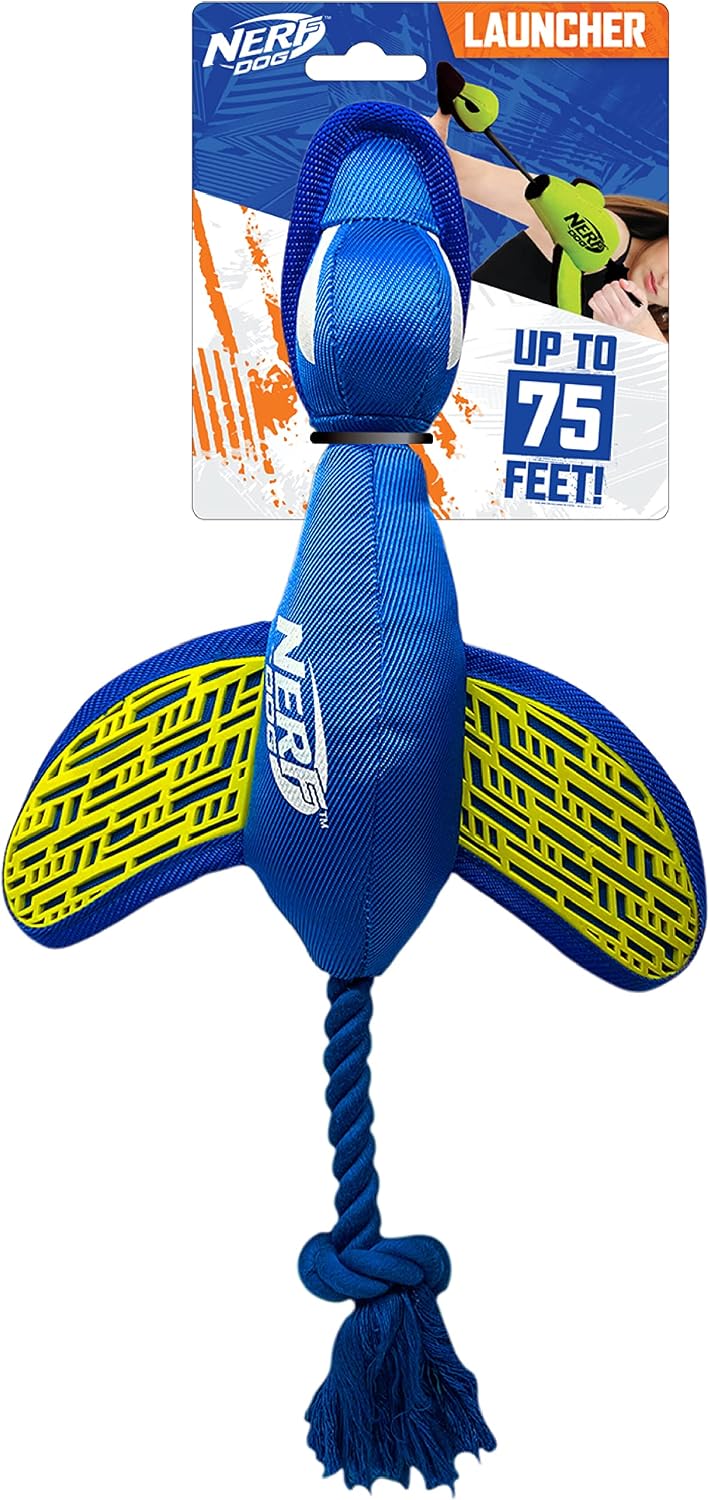 Nerf Dog Large Nylon Launching DuckBlueGreen