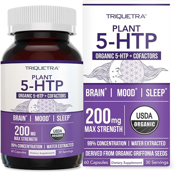 Organic 5-HTP - 200 mg, 99% 5HTP Concentration + Vitamin B6 & Lions Mane