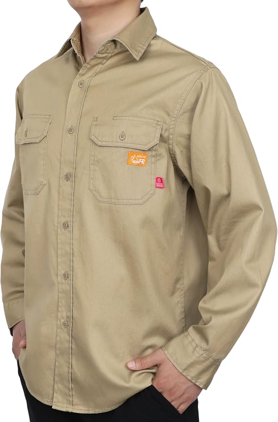 Titicaca FR Shirts for Men 6.5oz Lightweight Button Down Work Shirt 100% C