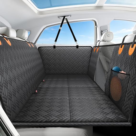 PROZAR Dog Car Seat Cover for Back Seat, Hard Bottom Back Seat Extender