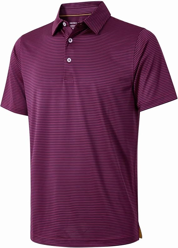 Golf Shirts for Men Dry Fit Short Sleeve Print Performance Moisture Wicking Polo Shirt
