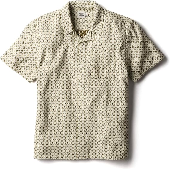 Huckberry Flint and Tinder Dobby Camp Shirt, Mens Summer Button Down Shirt