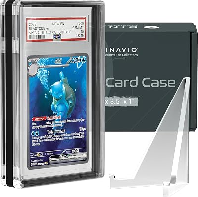 PSA Graded Card Display Acrylic Case for Standard PSA and CGC Slabs - Slab Case - PSA Card Case - Graded Card Display Case - Updated Dimensions - Stand Included Black Border