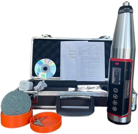 Digital Concrete Rebound Hammer Tester Resiliometer Tester Concrete Rebound Hammer with Rebound Hammer Range 10-70MPa NDT Concrete Compressive Strength Testing Machine