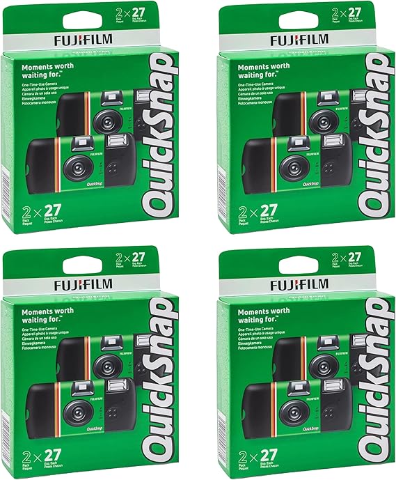 FUJIFILM QuickSnap Flash 400 Disposable Camera 8-Pack 27 Exposures Bundle