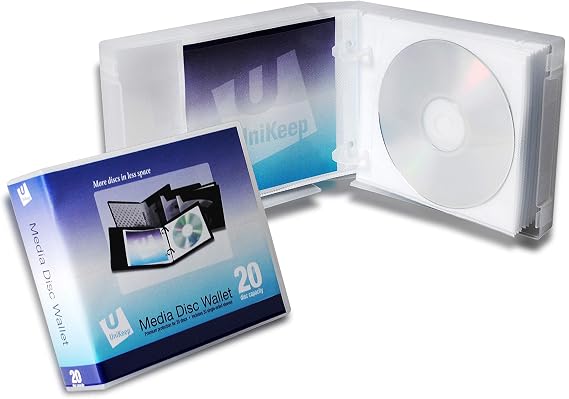 UniKeep Clear Disc Wallet With 20 CD/DVD Pages In Each Wallet - Pack Of 3